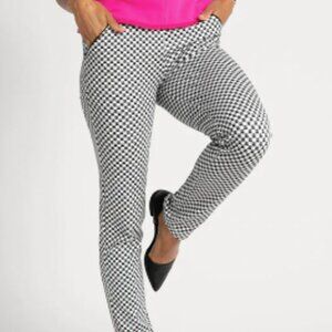 Straight-Leg | Chino Dress Pant Yoga Pants Betabrand Size Medium Catstooth